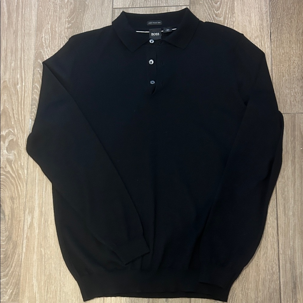 Hugo Boss Knit Dressy Black Men's Sweater